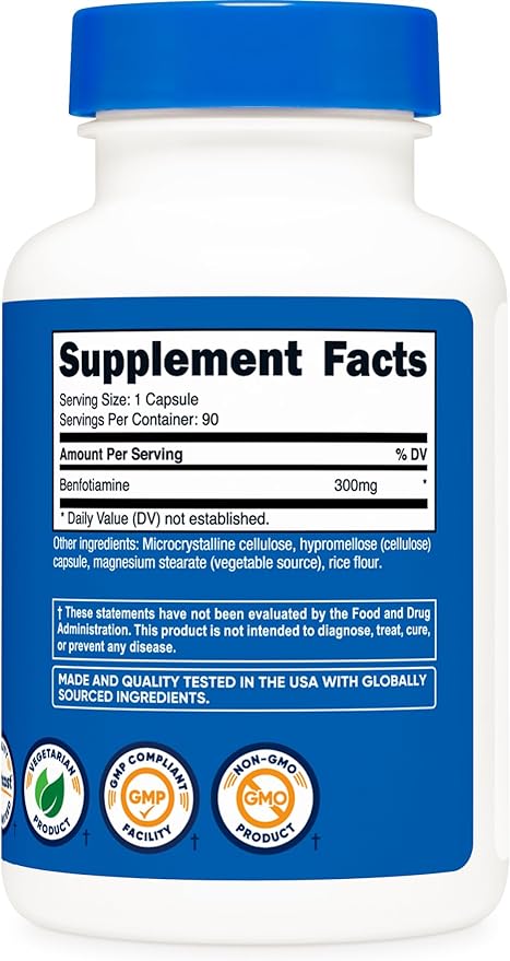 NUTRICOST® BENFOTIAMINE 300 MG 90 CAPSULES - Hi Vitamins