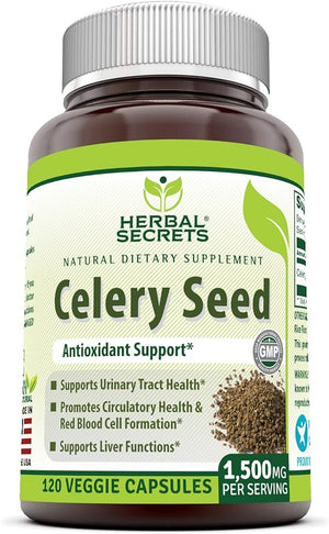 HERBAL SECRETS® CELERY SEED 1500MG 120 CAPSULES