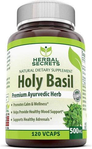 HERBAL SECRETS® HOLY BASIL 500MG 120 CAPSULES