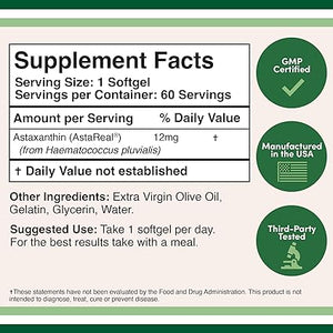 DOUBLE WOOD ASTAXANTHIN 12MG 60 SOFTGELS