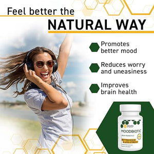 NATURAL STACKS® MOODBIOTIC BRAIN PROBIOTICS BETTER MOOD & LESS STRESS 30 CAPSULES