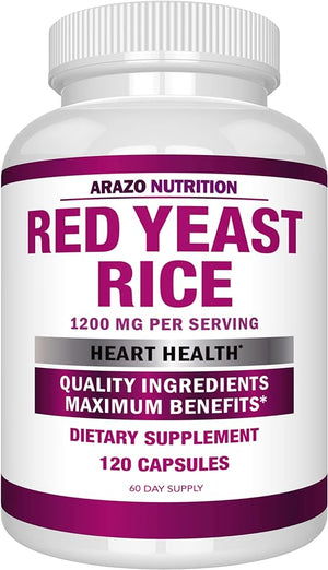 ARAZO NUTRITION RED YEAST RICE 1200 MG 120 CAPSULES