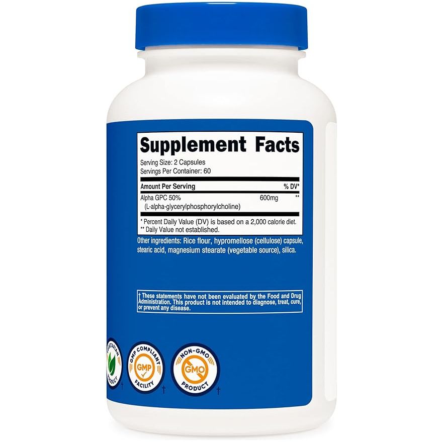 Nutricost® Alpha GPC 600mg 120 Cápsulas - Hi Vitamins