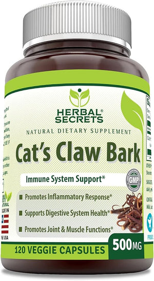 HERBAL SECRETS® CAT'S CLAW BARK 500MG 100 CAPSULES