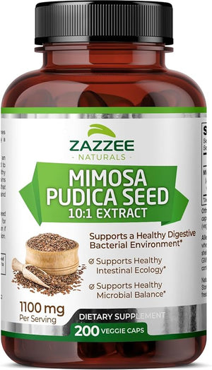 ZAZZEE NATURALS • MIMOSA PUDICA SEED 1100MG 150 CAPSULES