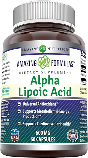 AMAZING NUTRITION ALPHA LIPOIC ACID 600 MG 60 CAPSULES