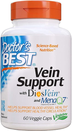 DOCTORS BEST  VEIN SUPPORT  DIOSVEIN AND MENAQ7, 60 CÁPSULAS