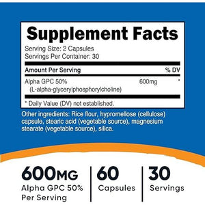 Nutricost ® Alpha Gpc 600 Mg 60 Capsules