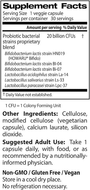 DOCTORS BEST DIGESTIVE PROBIOTIC 20 BILLION 30 CAPSULAS