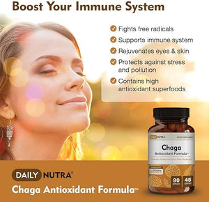 DAILY NUTRA® CHAGA ANTIOXIDANT FORMULA 90 CAPSULES