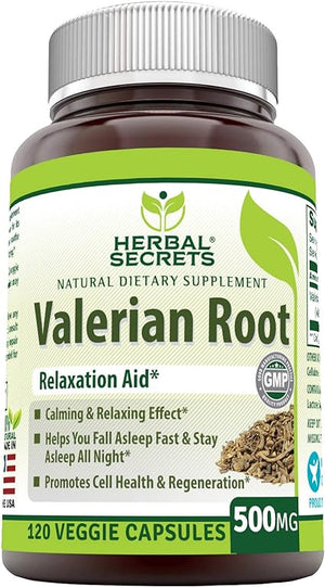 HERBAL SECRETS® VALERIAN ROOT 500MG 120 CAPSULES