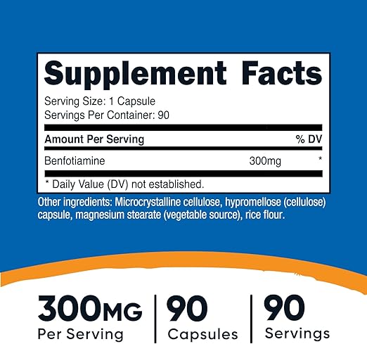 NUTRICOST® BENFOTIAMINE 300 MG 90 CAPSULES - Hi Vitamins
