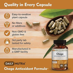 DAILY NUTRA® CHAGA ANTIOXIDANT FORMULA 90 CAPSULES