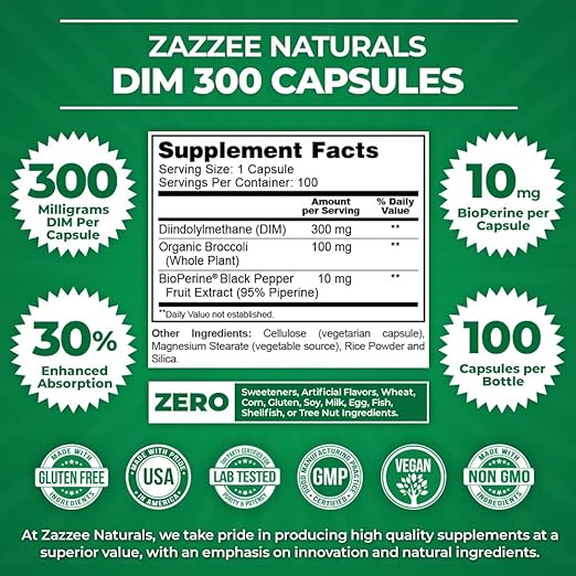 Zazzee Naturals €¢ Extra Strength Dim 300 Mg 100 Cápsulas - Hi Vitamins