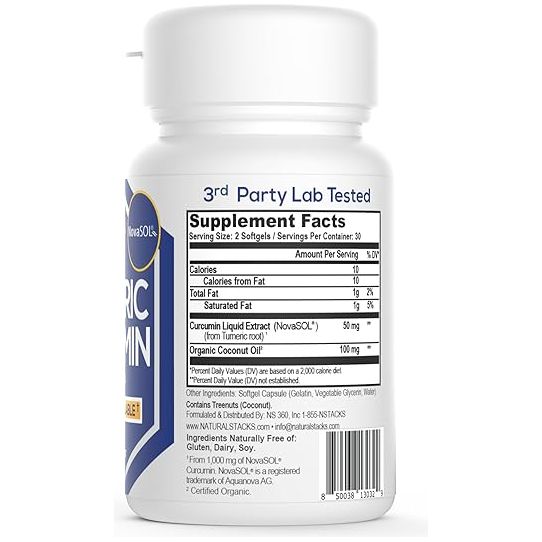 Natural Stacks® Turmeric Curcumin With Coconut Oil 60 Softgels - Hi Vitamins