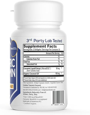 NATURAL STACKS® TURMERIC CURCUMIN WITH COCONUT OIL 60 SOFTGELS