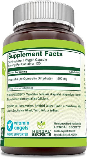 HERBAL SECRETS® QUERCETIN 500MG 120 CAPSULES