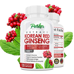 Parker Naturals Korean Red Ginseng Extract 1300 mg 120 Capsules