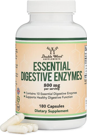 DOUBLE WOOD ESSENTIAL DIGESTIVE ENZYMES 800 MG 180 CAPSULES