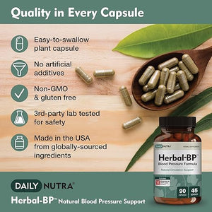 DAILY NUTRA® HERBAL-BP BLOOD PRESSURE FORMULA 90 CAPSULES