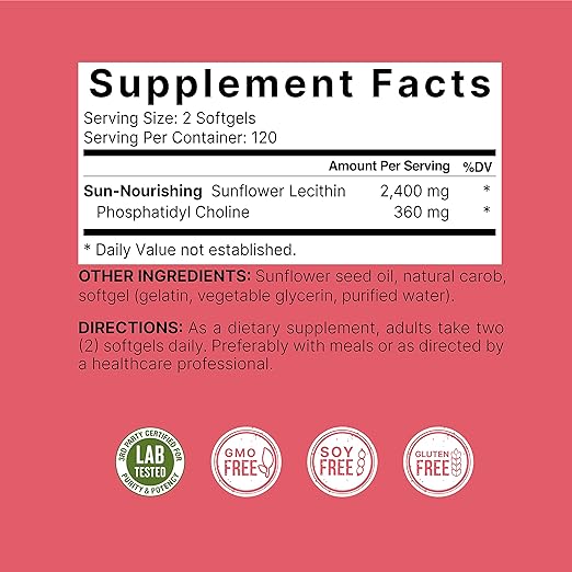 Naturebell Sunflower Lecithin | 2400 Mg 240 Softgels