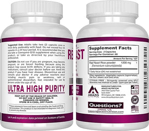 ARAZO NUTRITION RED YEAST RICE 1200 MG 120 CAPSULAS