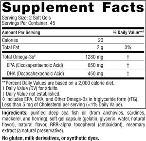 NORDIC NATURALS ULTIMATE OMEGA LEMON FLAVOR 1280 MG90 SOFTGELS