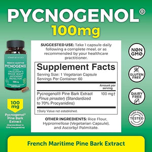 VIVA NATURALS FRENCH MARITIME PYCTOGENOL 100 MG 60 CAPSULES