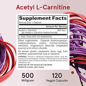 JARROW FORMULAS ACETYL L-CARNITINE 500MG 120VCAPS