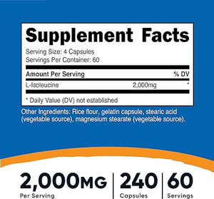 NUTRICOST L-ISOLEUCINE 2000 MG 240 CAPSULES