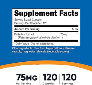 NUTRICOST® BUTTERBUR EXTRACT 75MG 120 CAPSULES