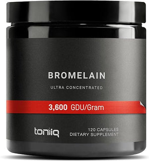 TONIIQ • BROMELAIN ULTRA CONCENTRATED 3,600 GDU/GRAM 120 CAPSULES