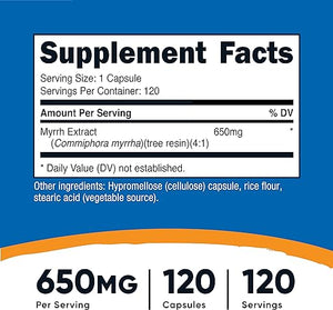 NUTRICOST MYRRH EXTRACT 650 MG 120 CÁPSULAS