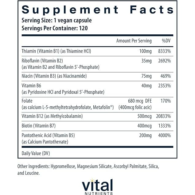 Vital Nutrients B-Complex 120 Capsules