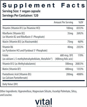 VITAL NUTRIENTS • B-COMPLEX 120 CAPSULES