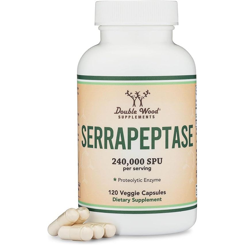 Double Wood Serrapeptasa 240.000 SPU 120 Cápsulas - Hi Vitamins