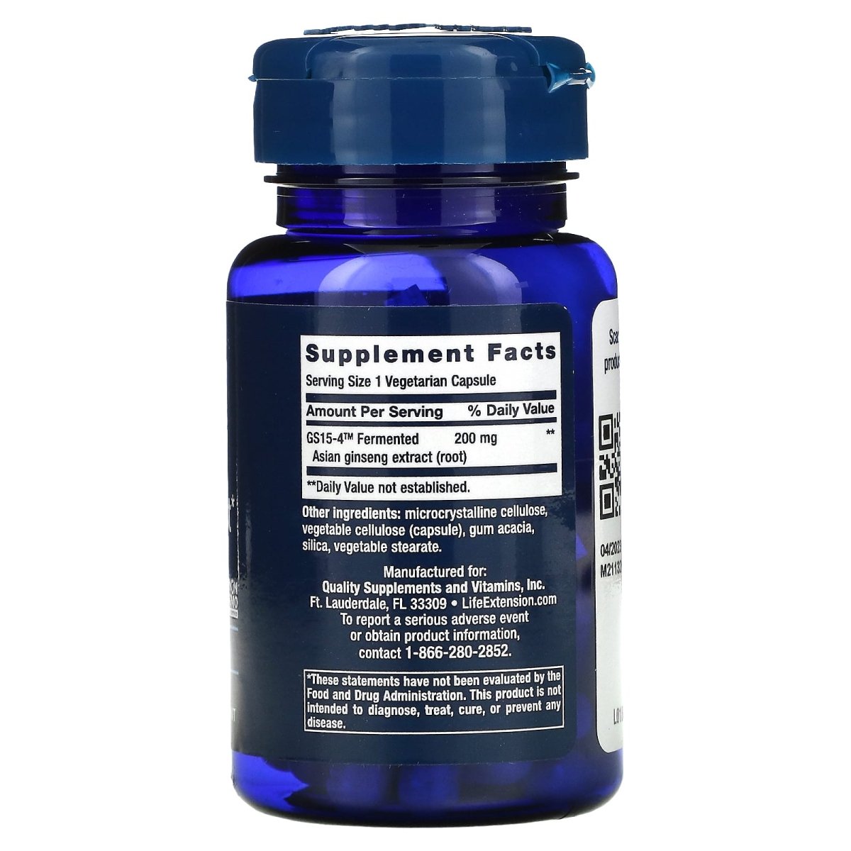 Life Extension Ginseng Energy Boost 30 Cápsulas - Hi Vitamins