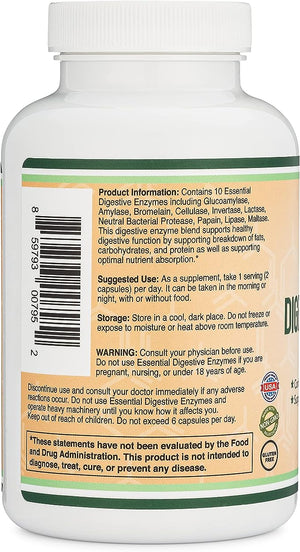 DOUBLE WOOD ESSENTIAL DIGESTIVE ENZYMES 800 MG 180 CAPSULES