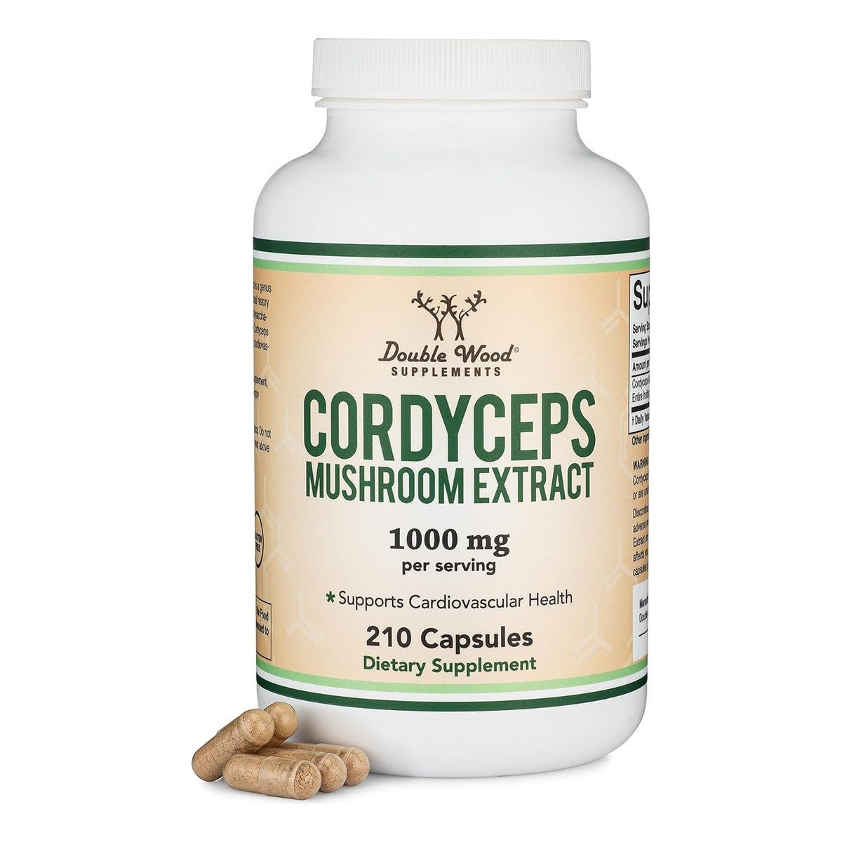 Double Wood Cordyceps Mushroom Extract 1000mg 210 Cápsulas - Hi Vitamins