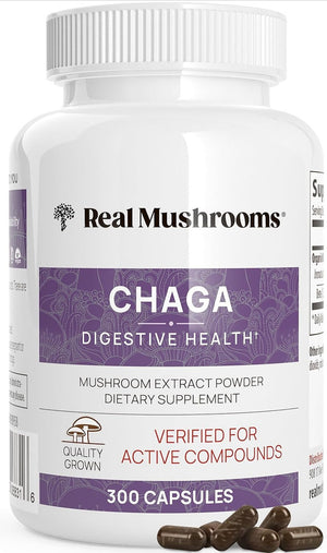 REAL MUSHROOMS™ CHAGA DIGESTIVE HEALTH 300 CAPSULES