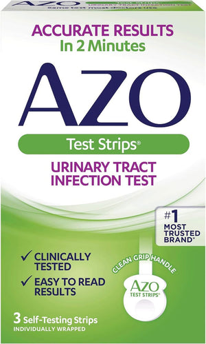 AZO TEST STRIPS URINARY TRACT INFECTION TEST 3 SELF - TESTING TRIPS