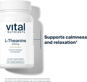 VITAL NUTRIENTS L-THEANINE 200MG 60 CAPSULES