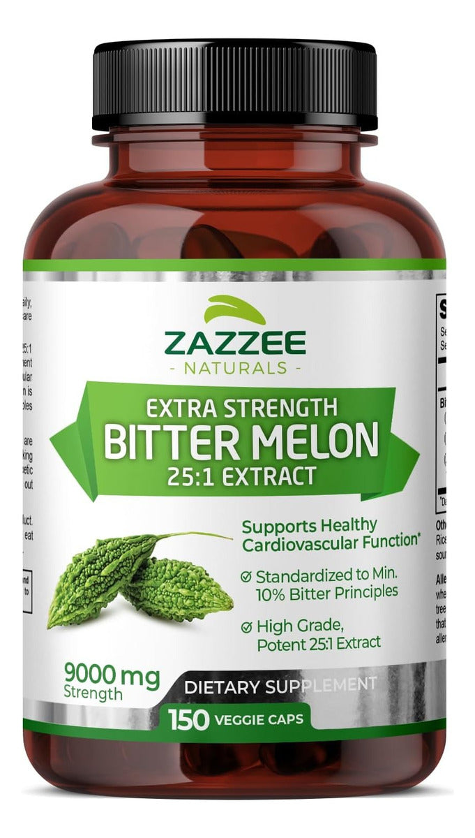 ZAZZEE NATURALS • EXTRA STRENGTH BITTER MELON 25:1 EXTRACT 9000 MG 150 ...