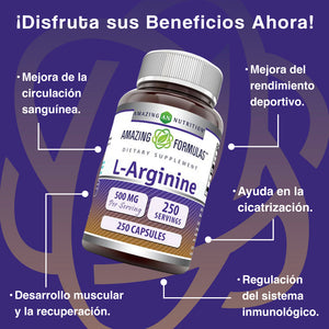 AMAZING FORMULAS L-ARGININE 500 MG 250 CAPSULES