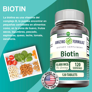 AMAZING FORMULAS BIOTIN 10,000 MCG 120 TABLETS