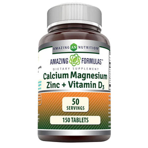 AMAZING FORMULAS CALCIUM MAGNESIUM ZINC + VITAMIN D3 150 TABLETS