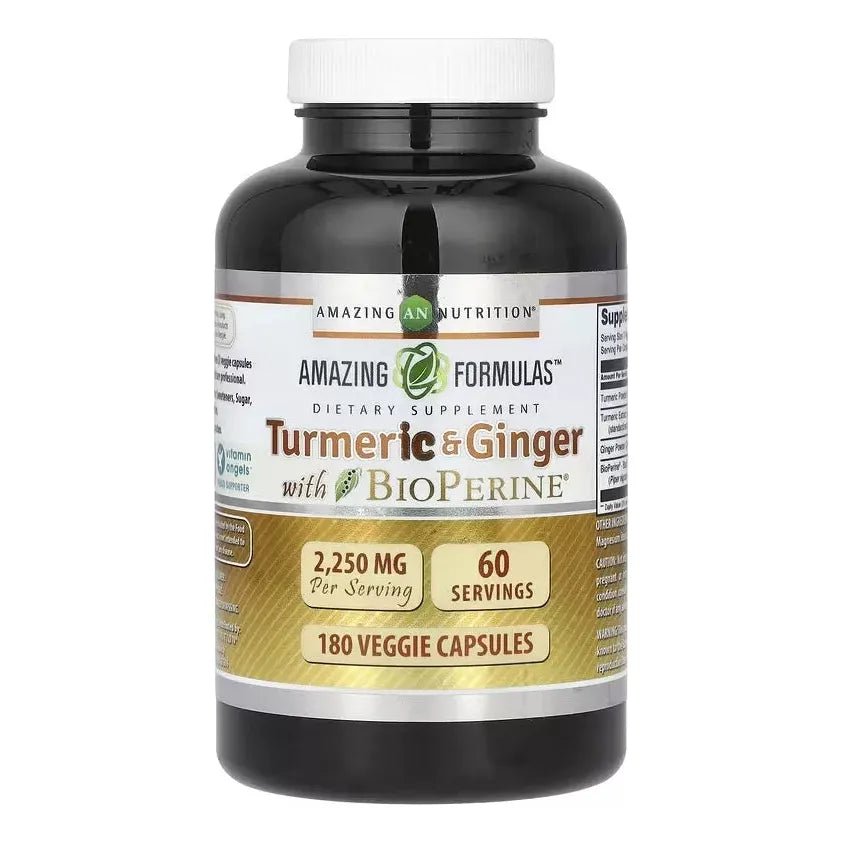 Amazing Fórmulas® Cúrcuma y Jengibre con Bioperina 2,250mg 180 Cápsulas - Hi Vitamins