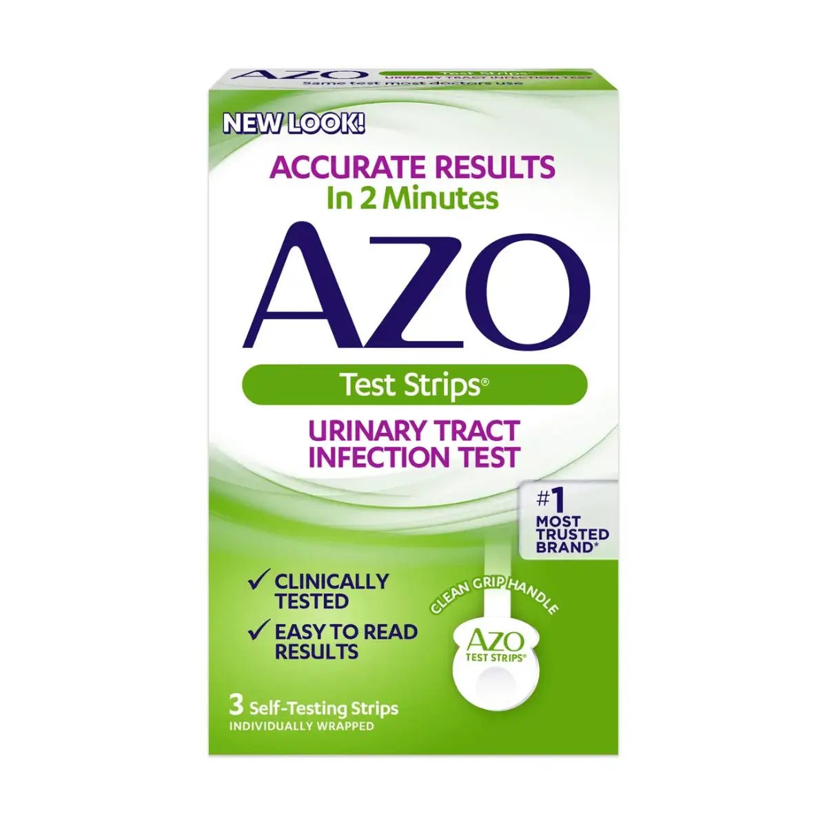 AZO Tiras para Pruebas de Infección del Tracto Urinario - 3 Pruebas de Autodiagnóstico - Hi Vitamins