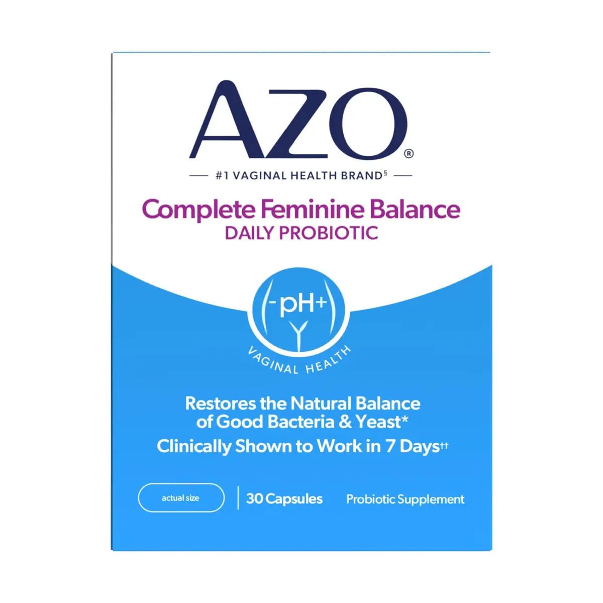 AZO® Probiótico Diario para Balance Femenino 30 Cápsulas - Hi Vitamins