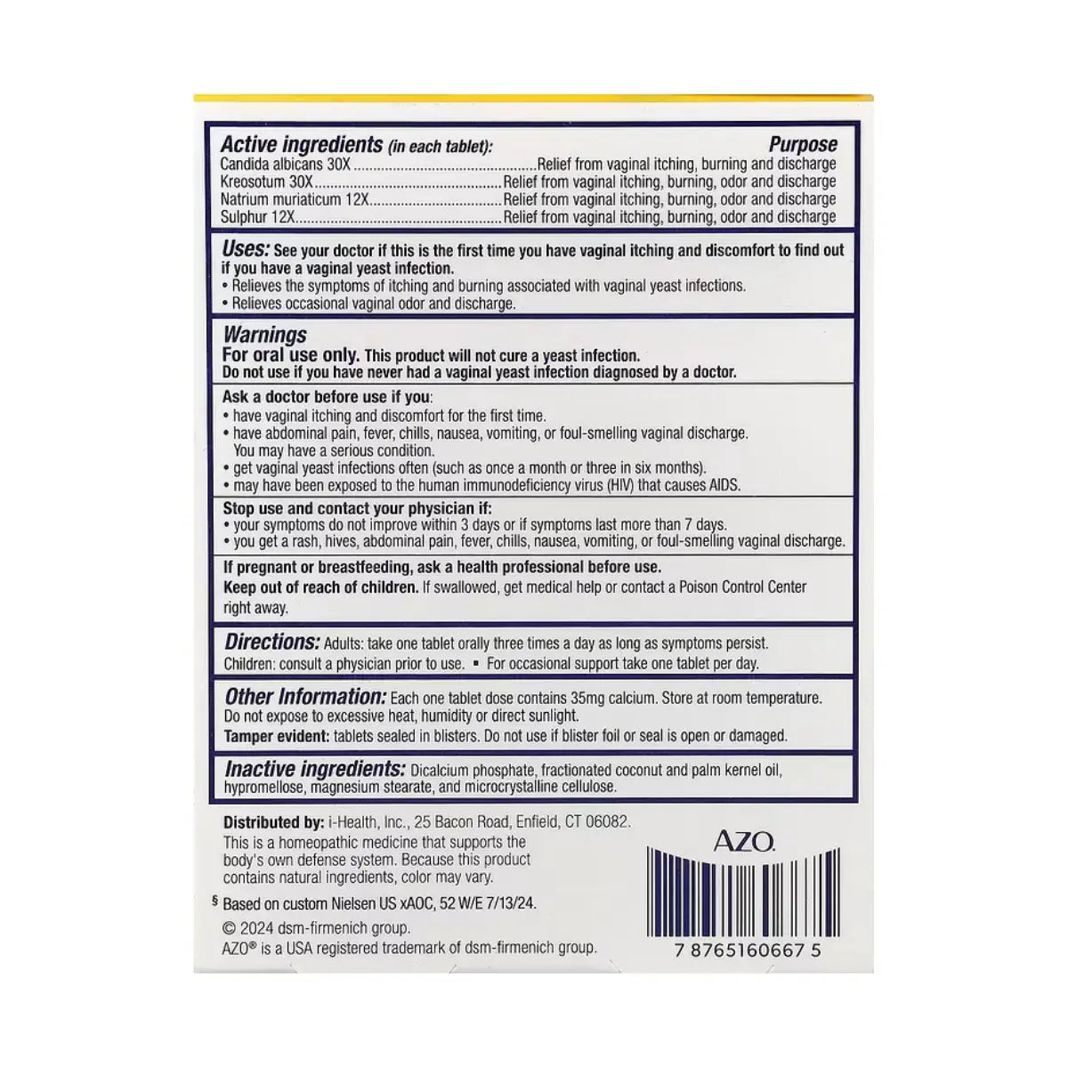 AZO® Yeast Plus 60 Tabletas - Hi Vitamins